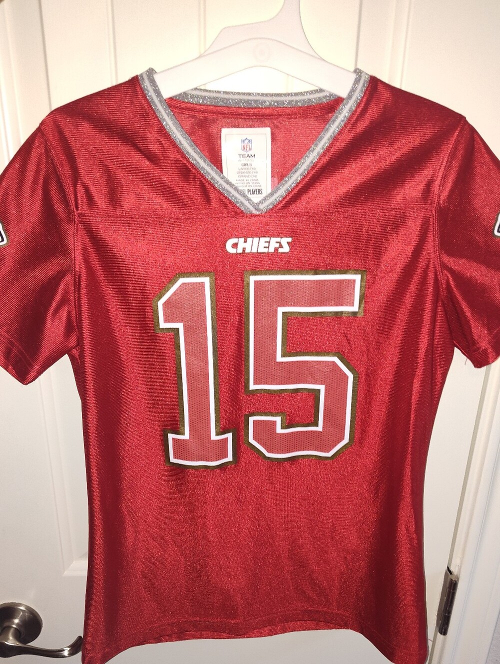 Chiefs 15 Mahomes Football Jersey- GIRLS